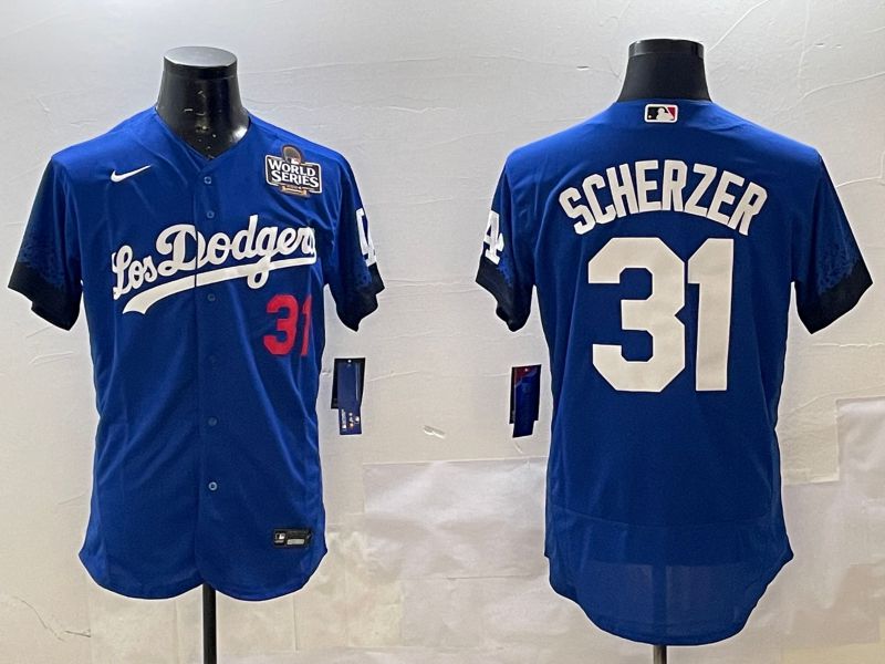 Men Los Angeles Dodgers #31 Scherzer Blue City Edition Elite Nike 2025 MLB Jersey style 2->los angeles dodgers->MLB Jersey